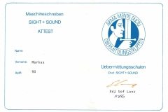 Rekrutenschule - Maschineschreiben Attest für Funkfernschreiber