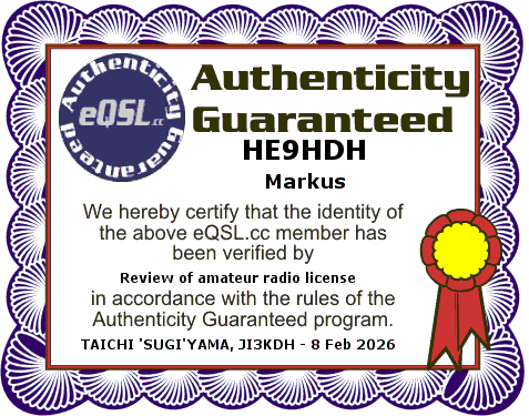 HE9HDH eQSL Authenticity Guaranteed